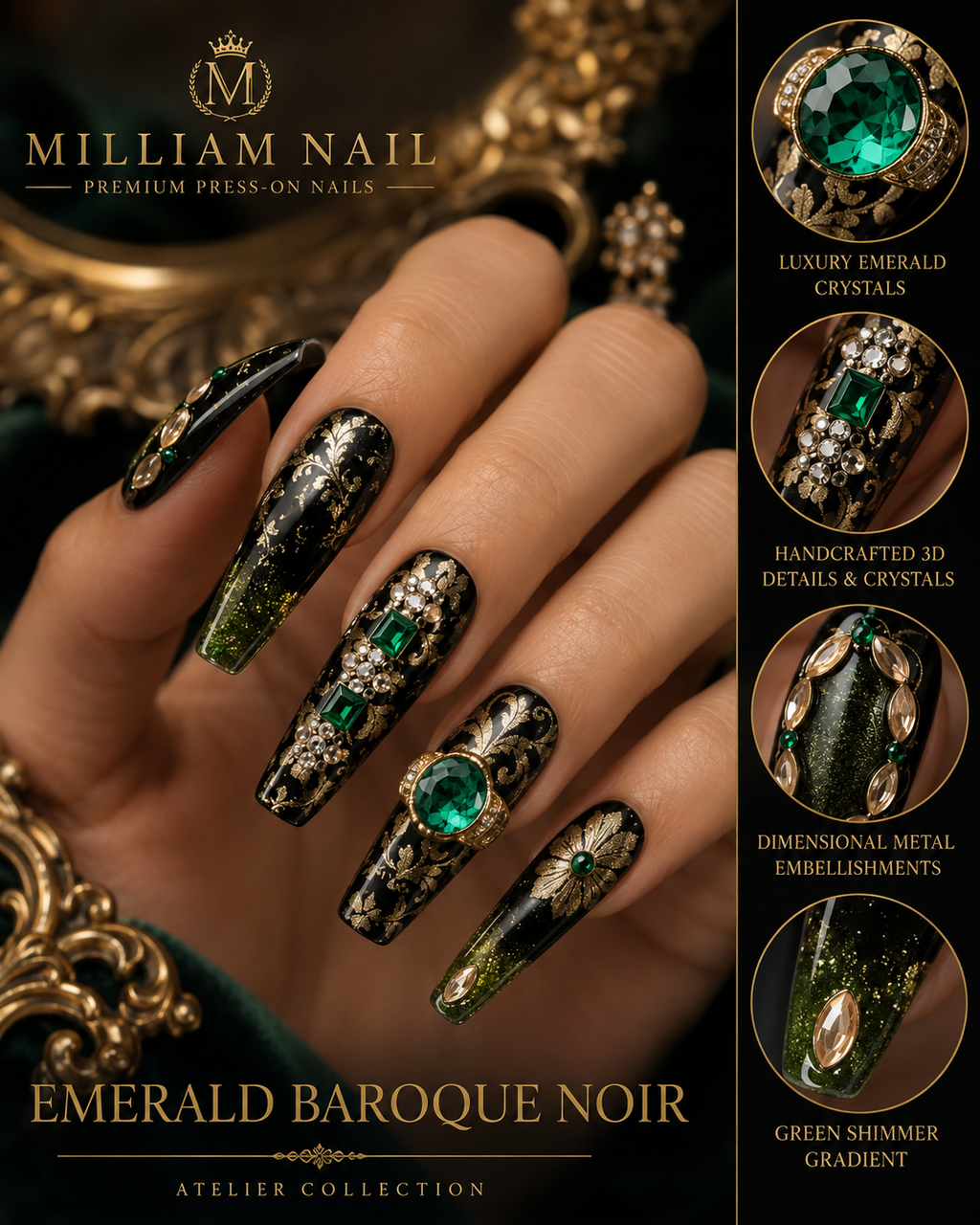Emerald Baroque Noir